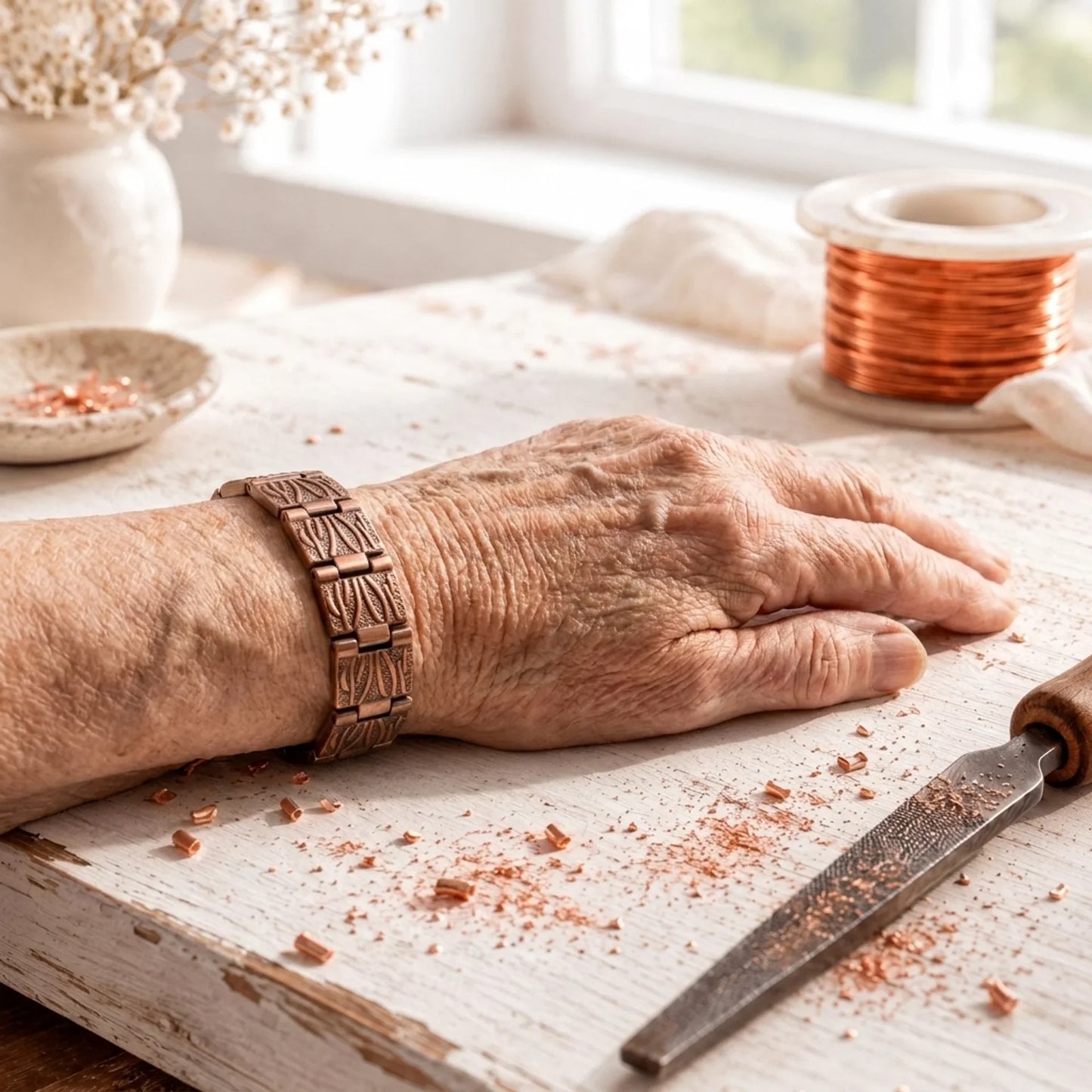 Men's Driftwood Bracelet with Copper