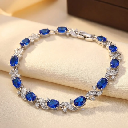 Srebrna bransoletka Sapphire Blumenlink