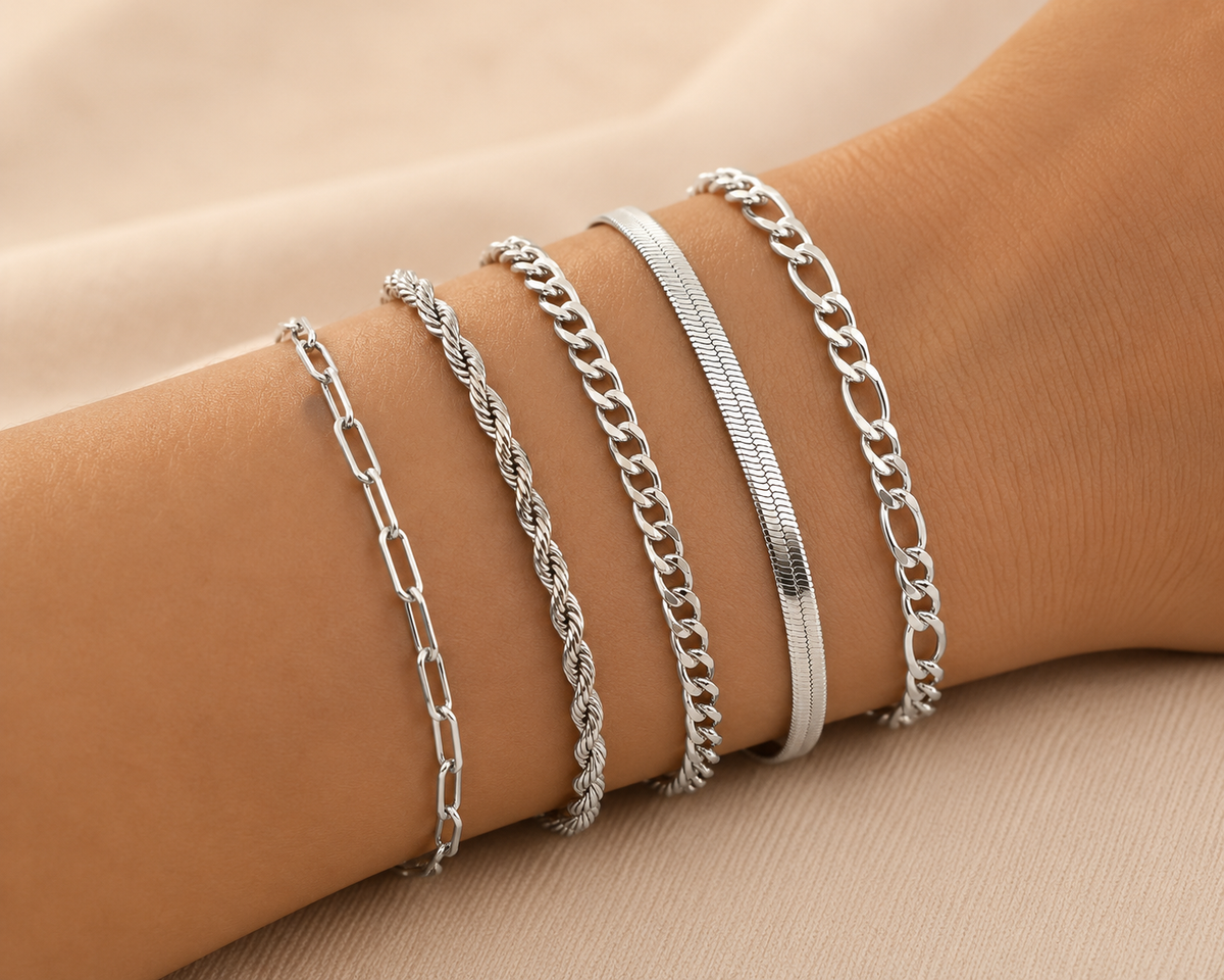 Ellis™ | Zestaw złotych bransoletek