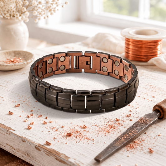 Obsidian Men's Copper Bracelet