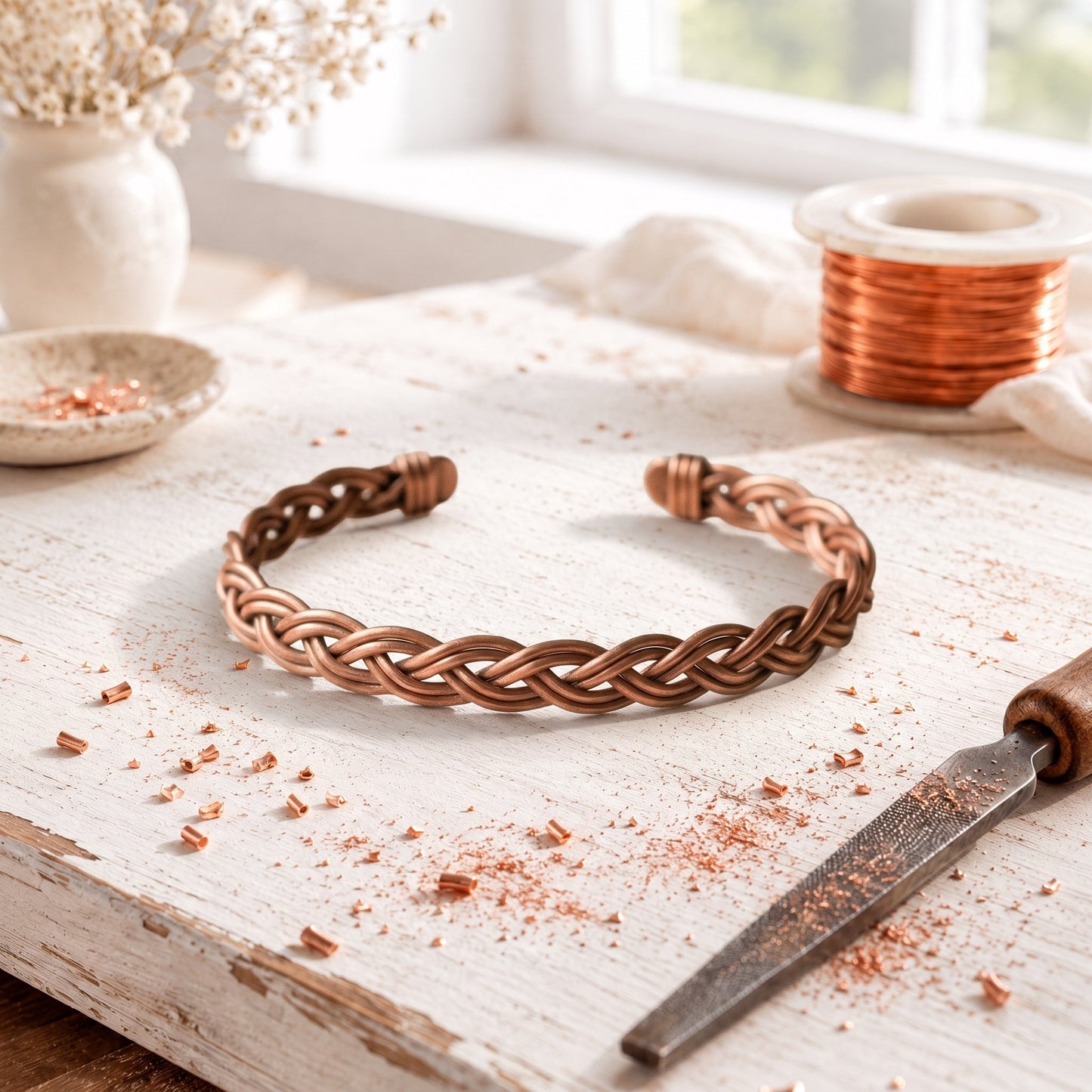 Entwine Copper anklet