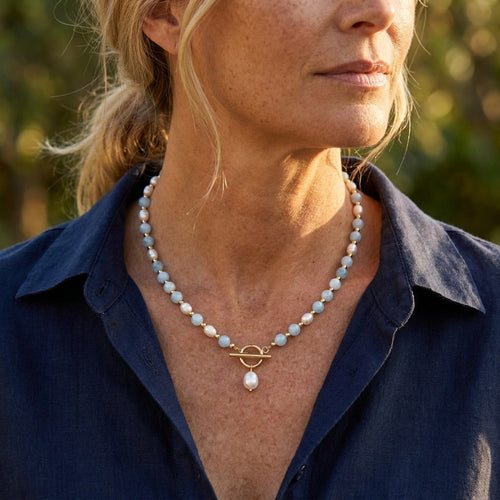 Kustblauwe Parelketting