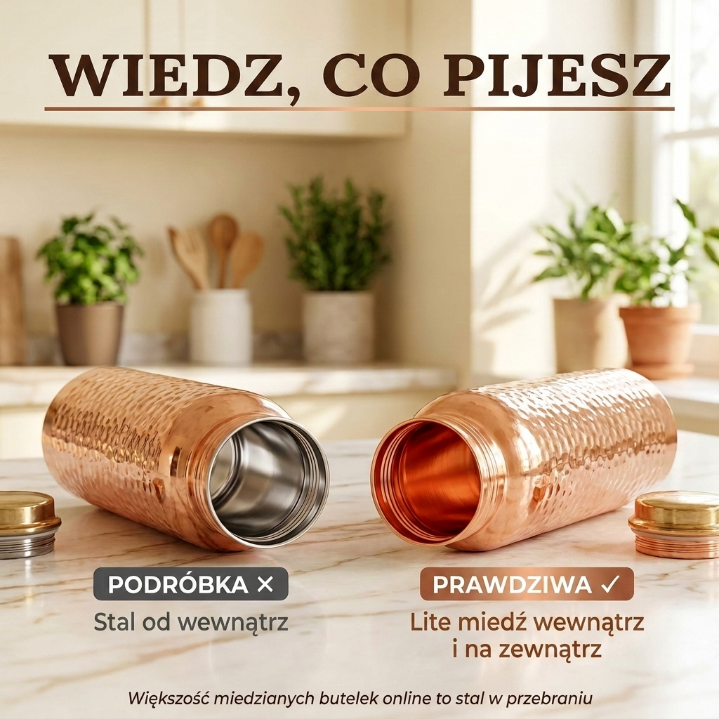 Butelka na wodę z czystej miedzi