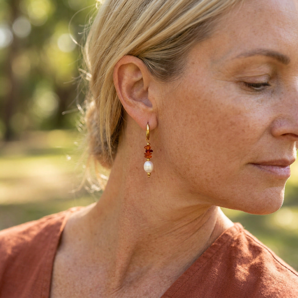 Kolczyki Amber Kraal Parels Hoops