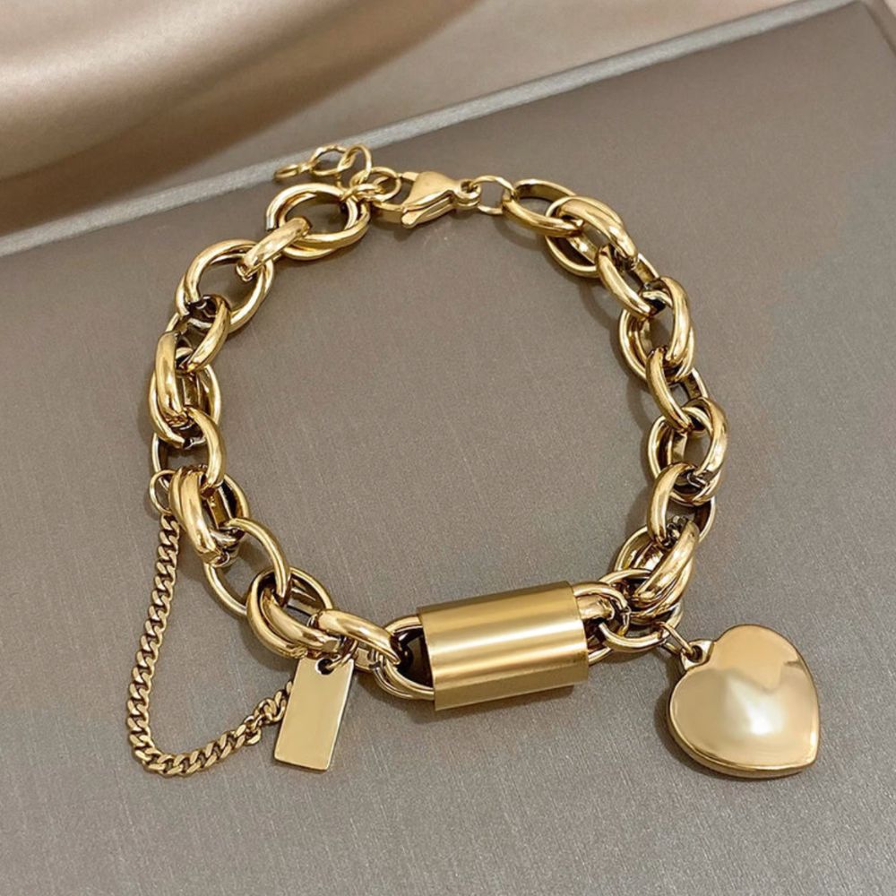 Złota Bransoletka Love Link